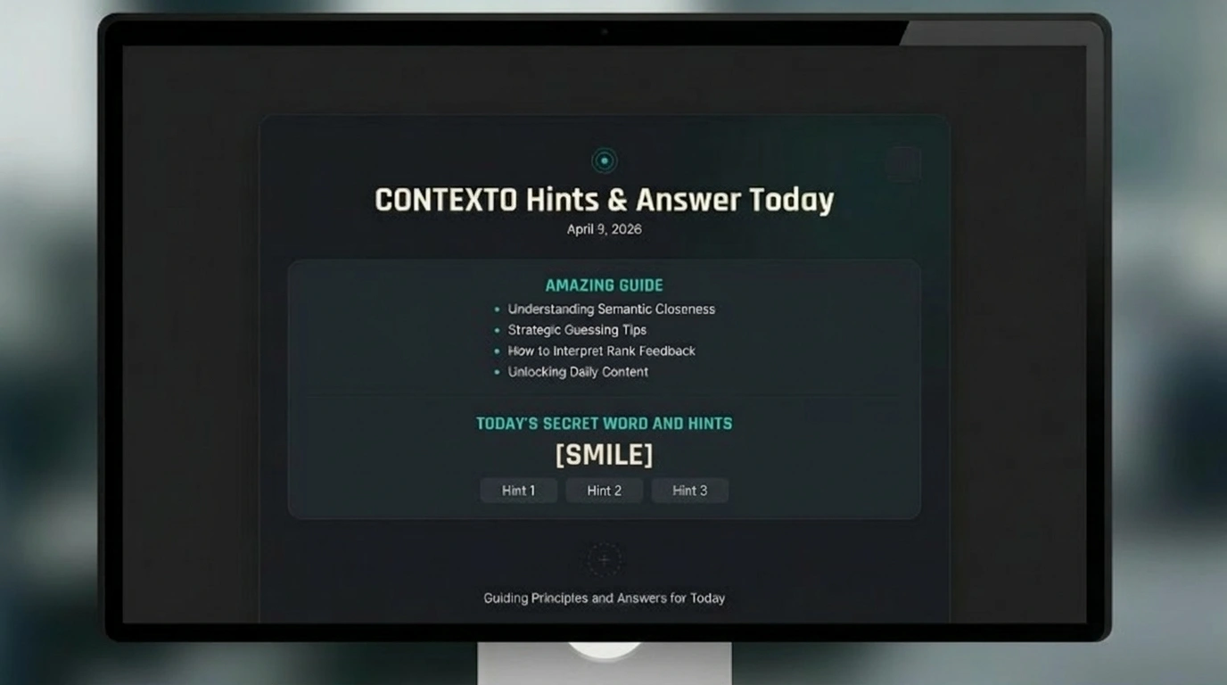Contexto hints and answer today April 9 2026 - Secret word SMILE
